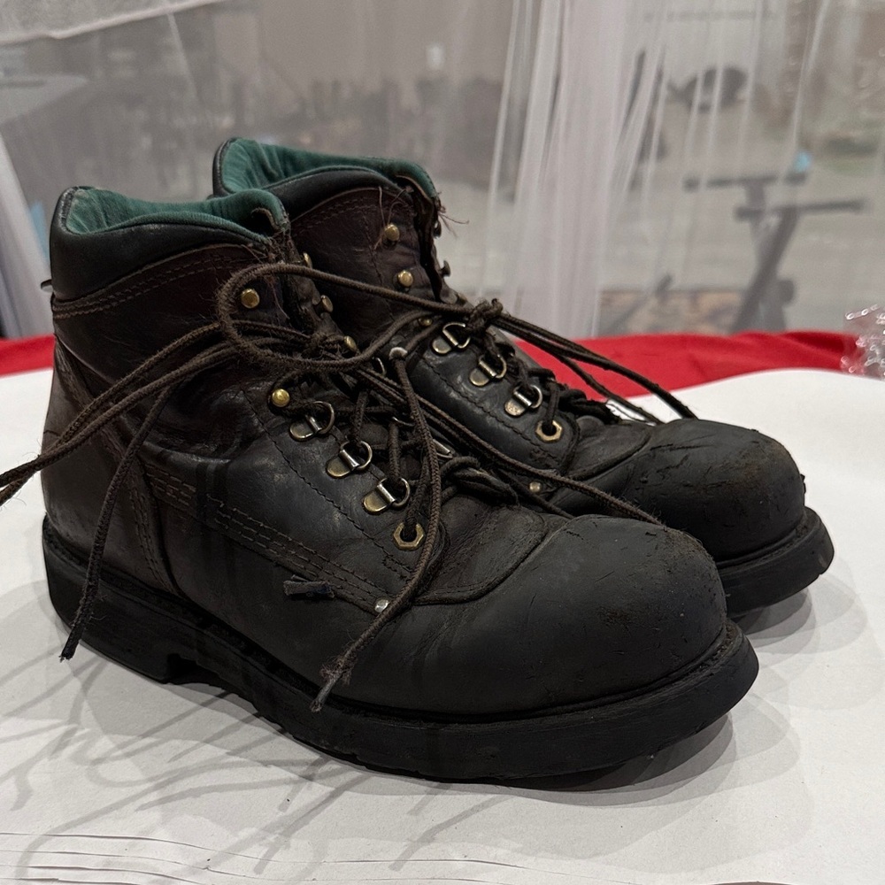 Men's dark brown Carolina steel toe  Leather Boots